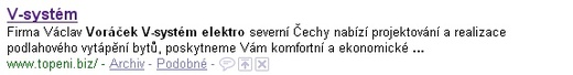 1. pozice na google - topeni.biz