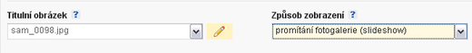 Způsob zobrazení obrázků v nastavení Fotogalerie