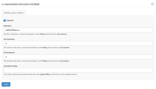 Affiliate - napojení e-shopu