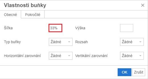 Doporučení k úpravě buňky
