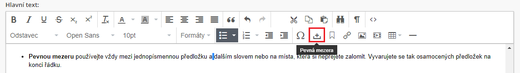 Doporučení pro vkládání pevné mezery v inPage