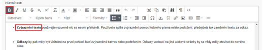 Doporučení pro zvýraznění textu v inPage