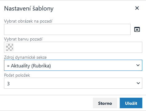 dynamická sekce