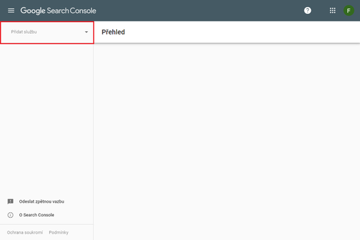 Přidat službu do google search console