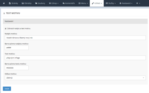 Jak nastavit a upravit text motivu stránek