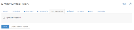 Zabezpečení kategorie