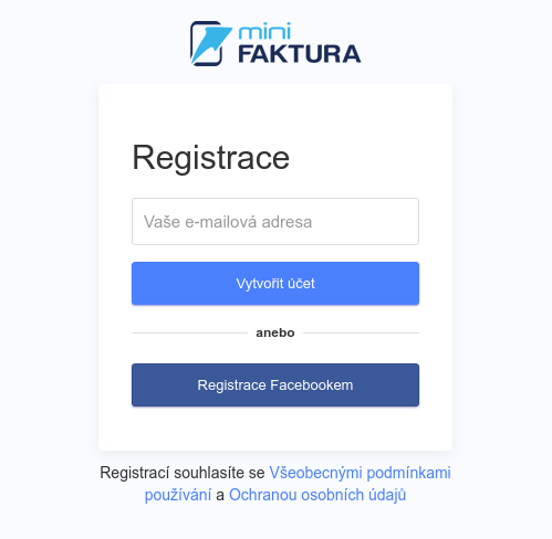 miniFAKTURA - registrace