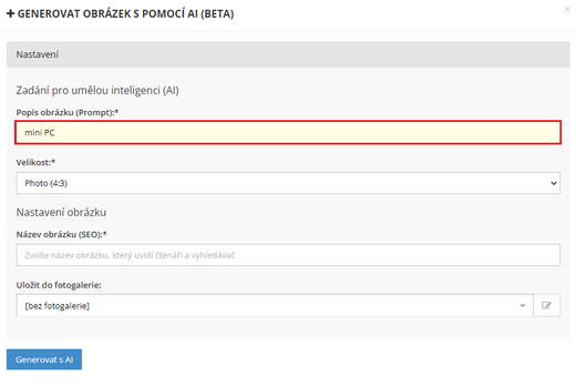 Nechejte si vytvořit obrázky pomocí AI 