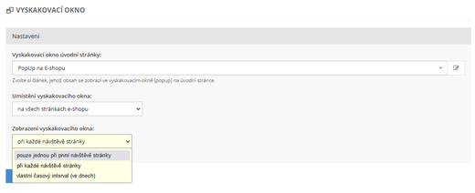 popup v e-shopu