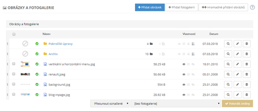 Správa obrázků a fotogalerií - Práce s obrázky a fotogalerií