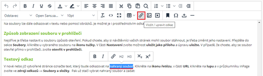 Textový odkaz - Práce se soubory a složkami