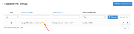 Filtrování v seznamu