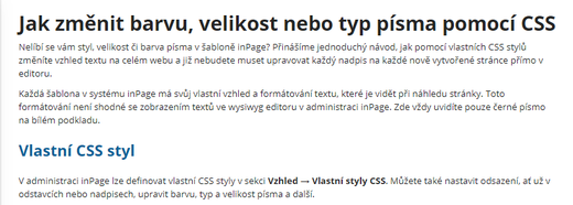 Zobrazení textu na webové stránce
