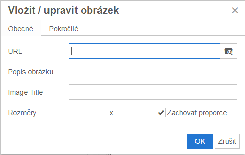Dialogové okno pro vkládání obrázku