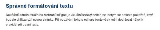 Zobrazení zformátovaného nadpisu na webu