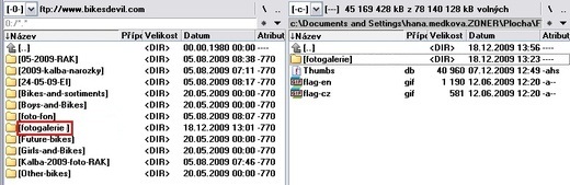 Složka s fotogalerií zkopírována na FTP