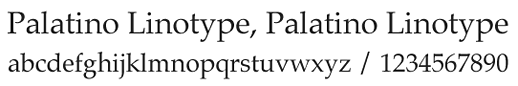 Písmo - Palatino Linotype