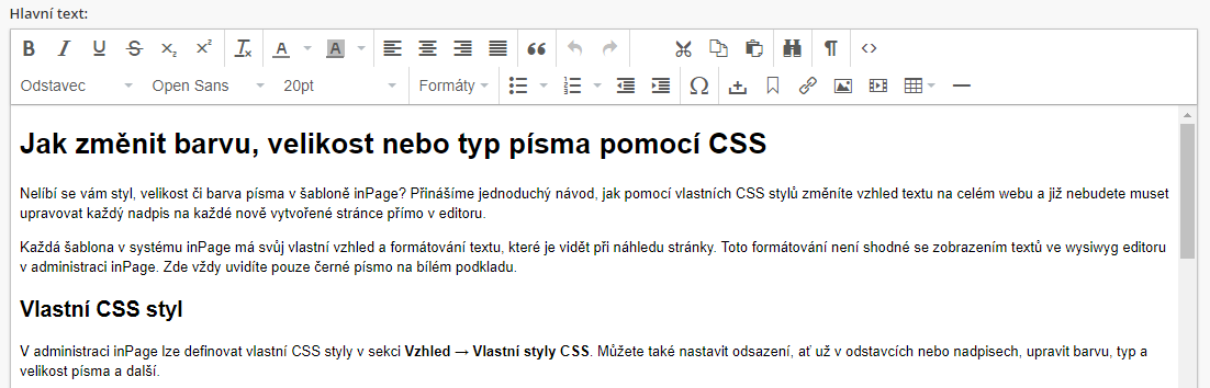 Jak změnit velikost písma CSS?